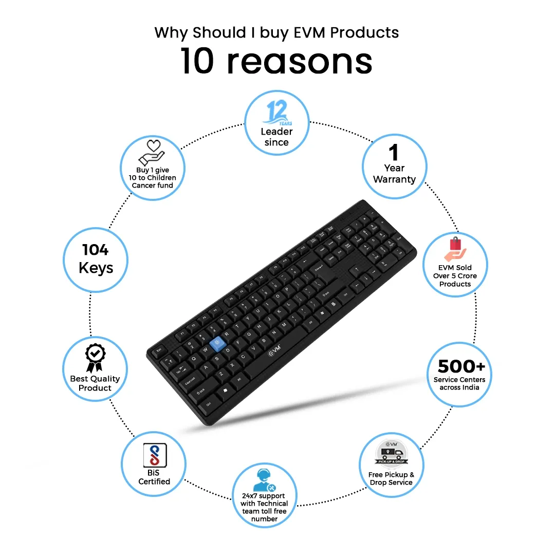 EVM Wired Keyboard Black (EVM-WDK-216) view 7